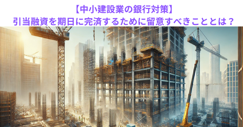 【中小建設業の銀行対策】引当融資を期日に完済するために留意すべきこととは？