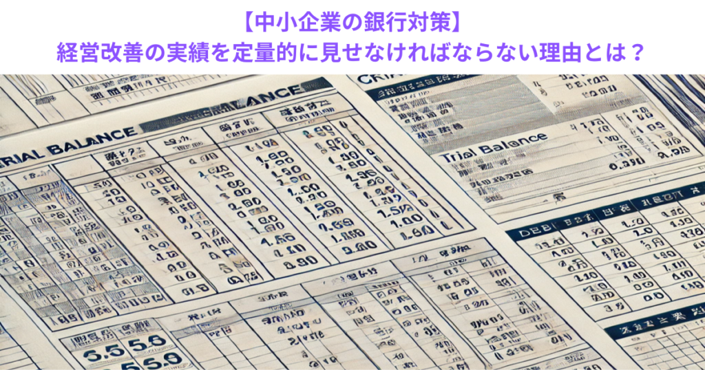 【中小企業の銀行対策】経営改善の実績を定量的に見せなければならない理由とは？