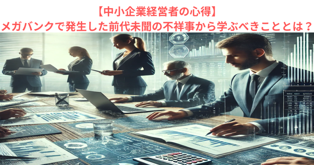 【中小企業経営者の心得】メガバンクで発生した前代未聞の不祥事から学ぶべきこととは？