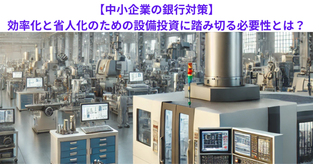 【中小企業の銀行対策】効率化と省人化のための設備投資に踏み切る必要性とは？