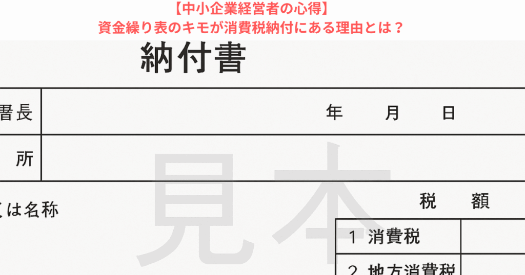 【中小企業経営者の心得】資金繰り表のキモが消費税納付にある理由とは?