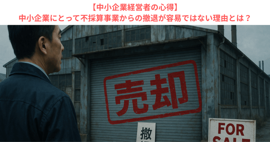 【中小企業経営者の心得】中小企業にとって不採算事業からの撤退が容易ではない理由とは?