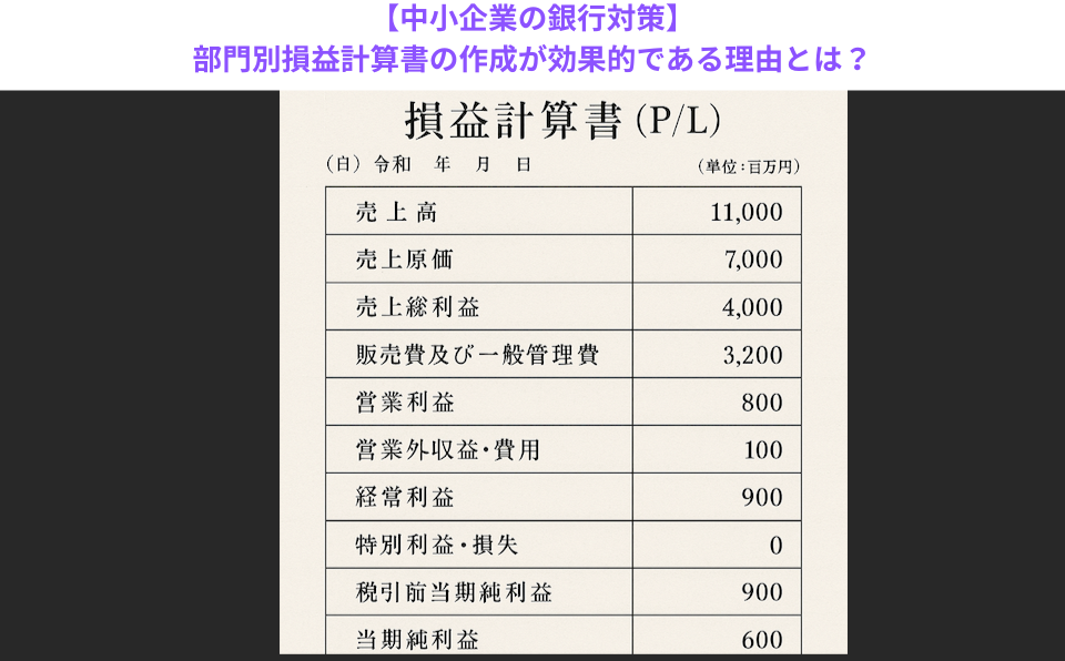 【中小企業の銀行対策】部門別損益計算書の作成が効果的である理由とは？