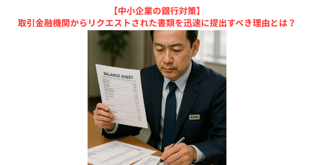 【中小企業の銀行対策】取引金融機関からリクエストされた書類を迅速に提出すべき理由とは?