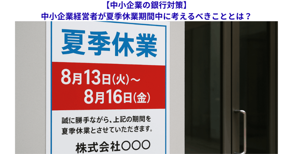 【中小企業の銀行対策】中小企業経営者が夏季休業期間中に考えるべきこととは？