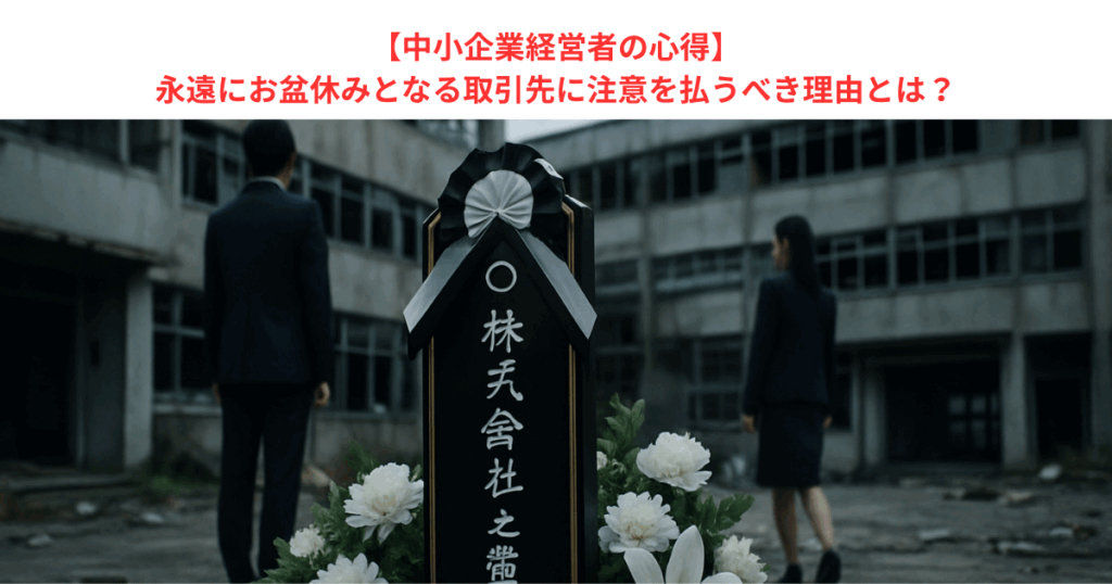 【中小企業経営者の心得】永遠にお盆休みとなる取引先に注意を払うべき理由とは？