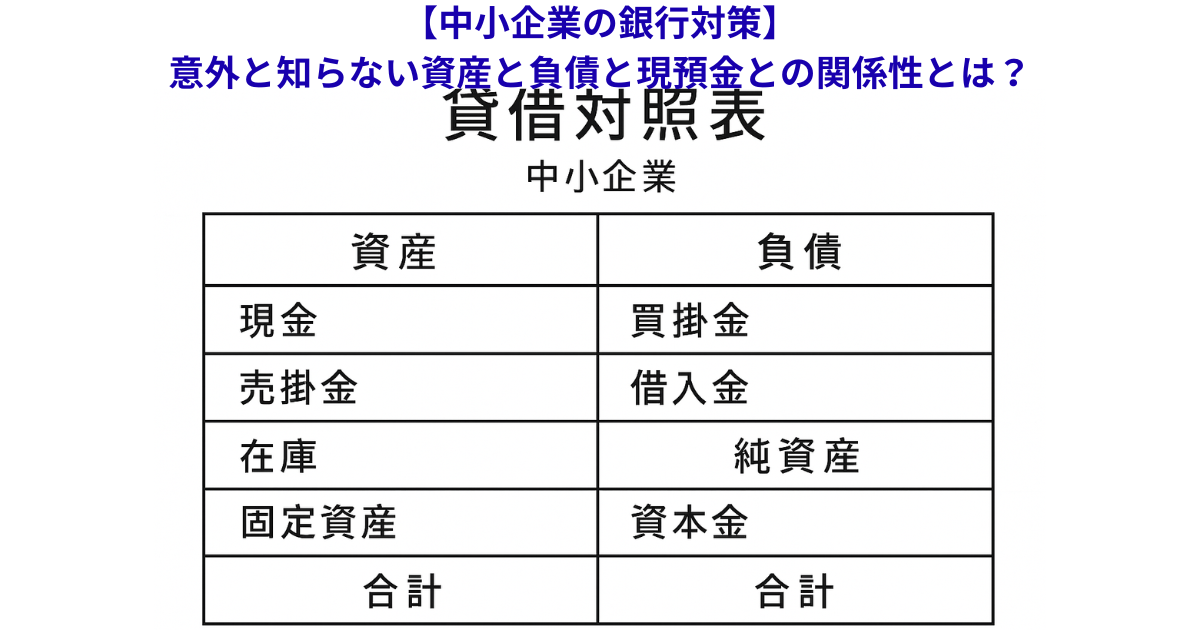 【中小企業の銀行対策】意外と知らない資産と負債と現預金との関係性とは？