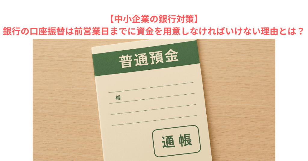 【中小企業の銀行対策】銀行の口座振替は前営業日までに資金を用意しなければいけない理由とは？