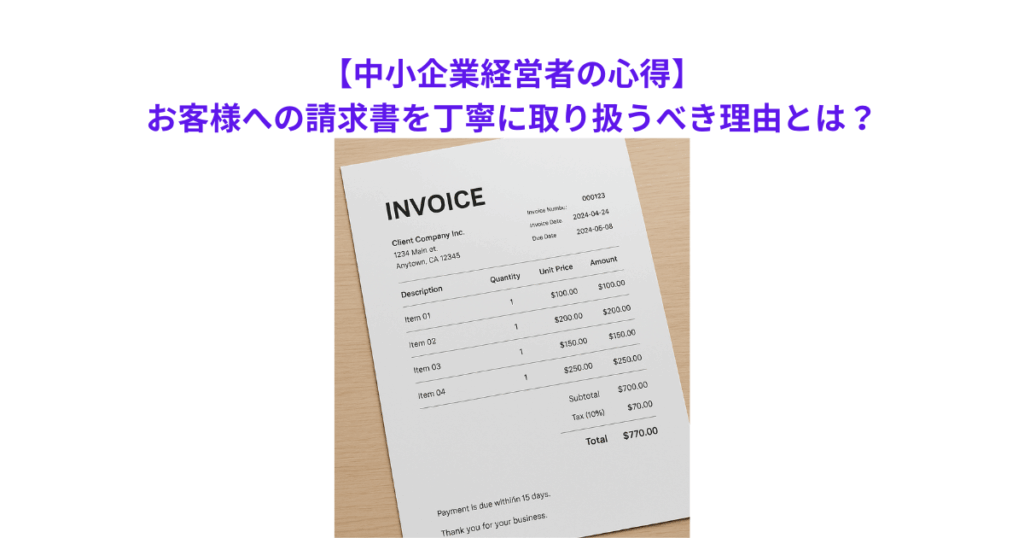 【中小企業経営者の心得】お客様への請求書を丁寧に取り扱うべき理由とは?