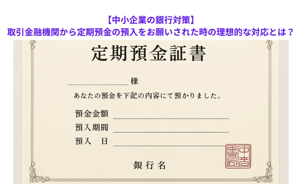 【中小企業の銀行対策】取引金融機関から定期預金の預入をお願いされた時の理想的な対応とは？