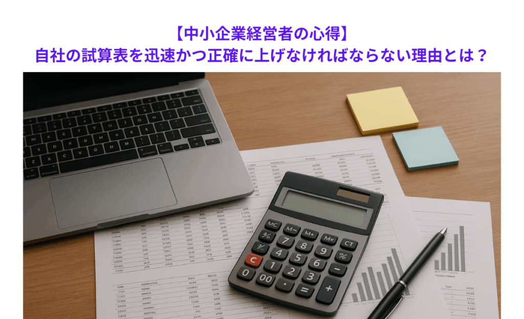 【中小企業経営者の心得】自社の試算表を迅速かつ正確に上げなければならない理由とは？