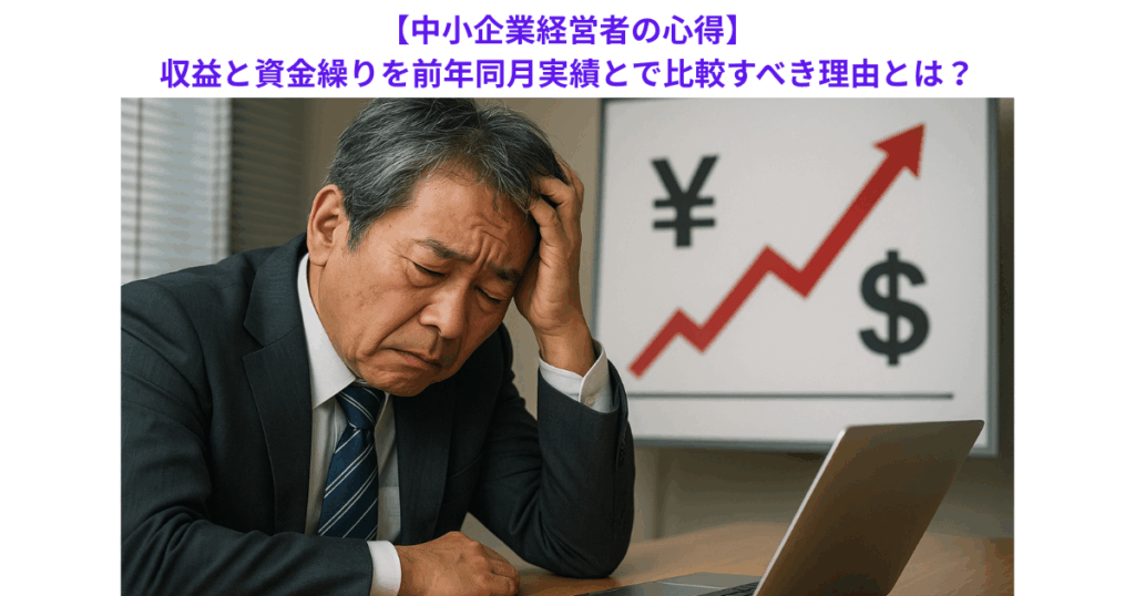 【中小企業経営者の心得】収益と資金繰りを前年同月実績とで比較すべき理由とは?