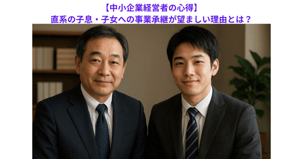 【中小企業経営者の心得】直系の子息・子女への事業承継が望ましい理由とは？