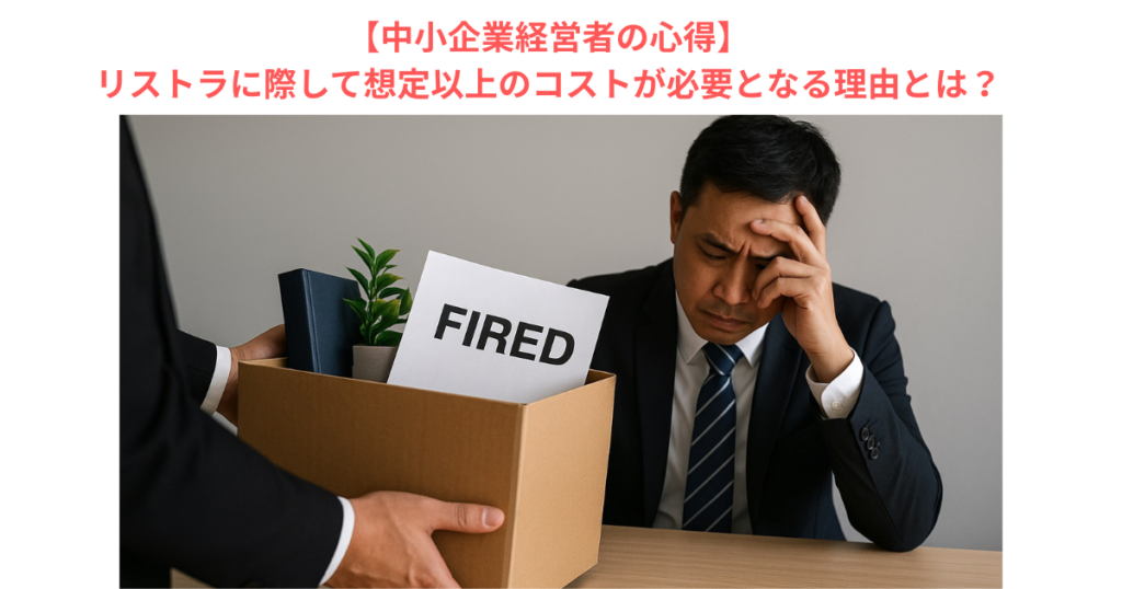 【中小企業経営者の心得】リストラに際して想定以上のコストが必要となる理由とは？
