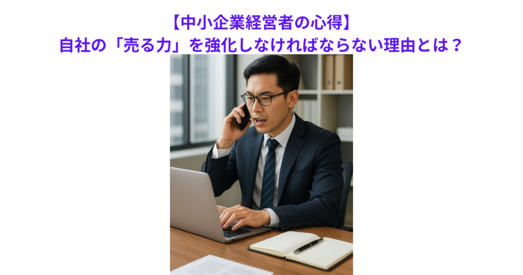 【中小企業経営者の心得】自社の「売る力」を強化しなければならない理由とは?