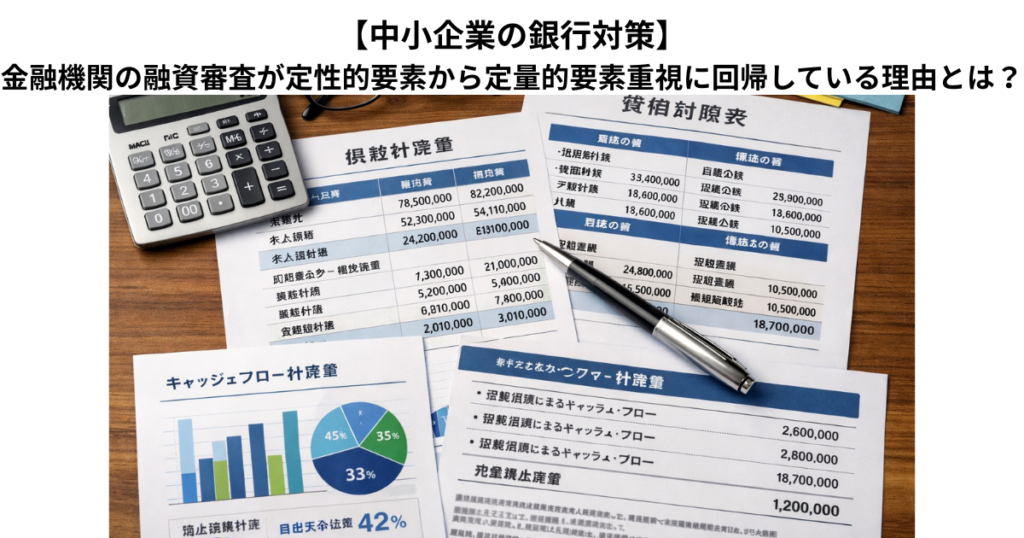 【中小企業の銀行対策】金融機関の融資審査が定性的要素から定量的要素重視に回帰している理由とは?