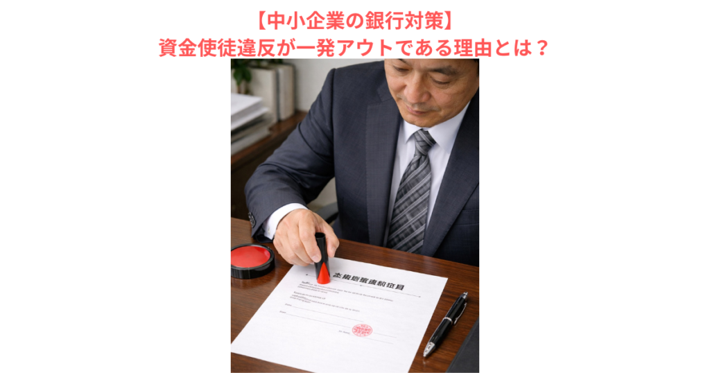 【中小企業の銀行対策】資金使徒違反が一発アウトである理由とは？