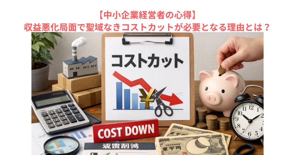 【中小企業経営者の心得】収益悪化局面で聖域なきコストカットが必要となる理由とは？
