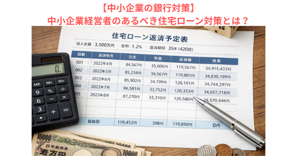 【中小企業の銀行対策】中小企業経営者のあるべき住宅ローン対策とは?