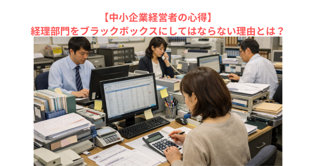 【中小企業経営者の心得】経理部門をブラックボックスにしてはならない理由とは?