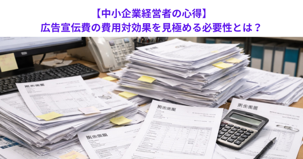 【中小企業経営者の心得】広告宣伝費の費用対効果を見極める必要性とは?