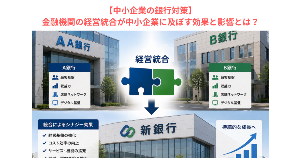 【中小企業の銀行対策】金融機関の経営統合が中小企業に及ぼす効果と影響とは？