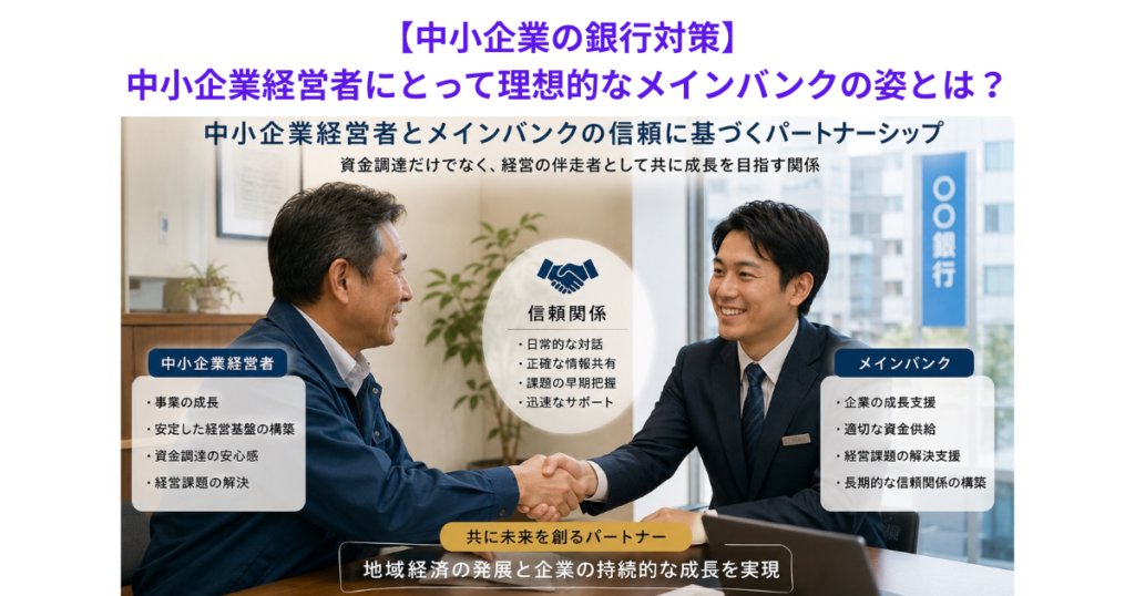 【中小企業の銀行対策】中小企業経営者にとって理想的なメインバンクの姿とは?