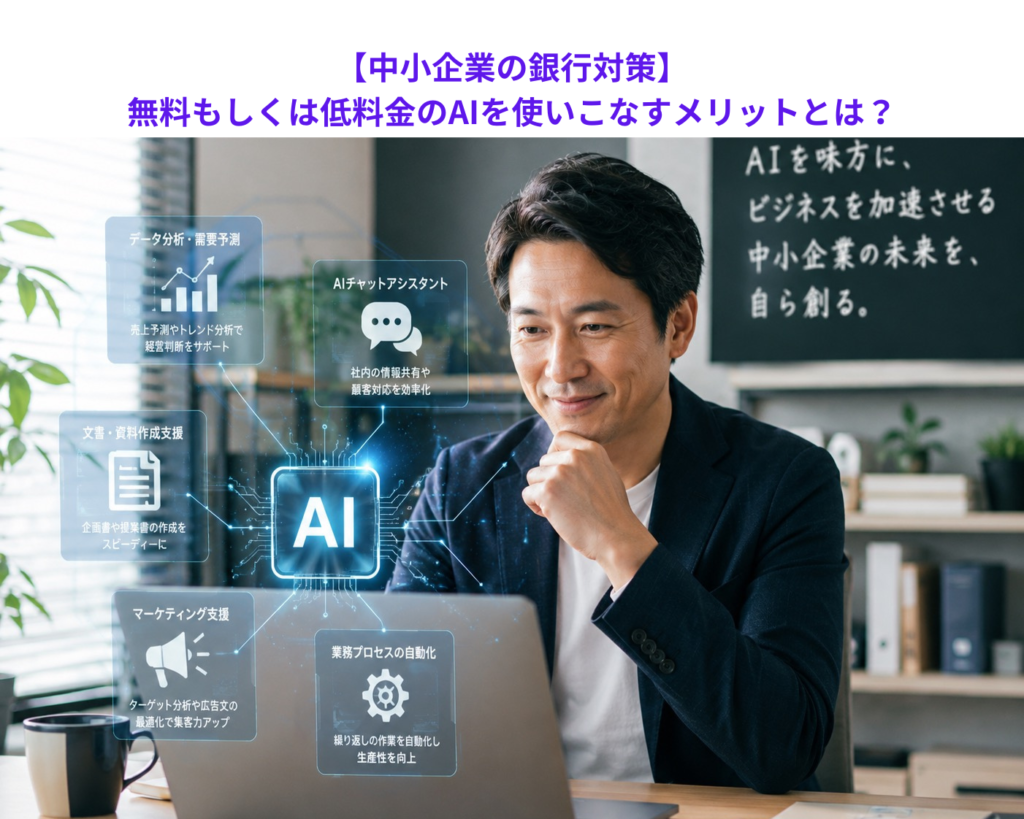 【中小企業の銀行対策】無料もしくは低料金のAIを使いこなすメリットとは？