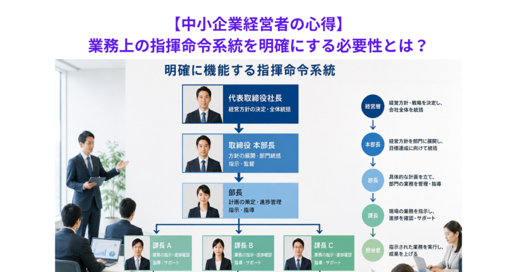 【中小企業経営者の心得】業務上の指揮命令系統を明確にする必要性とは？