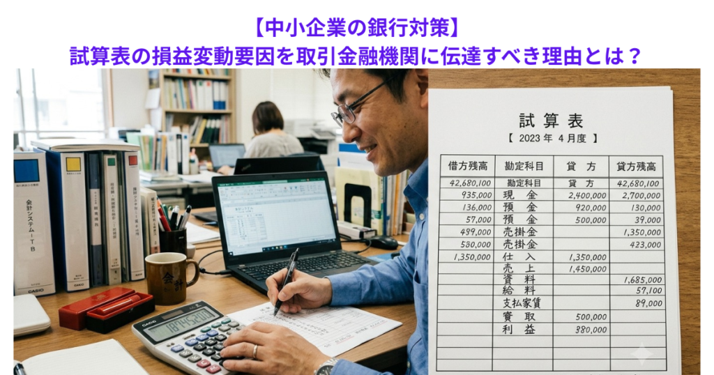 【中小企業の銀行対策】試算表の損益変動要因を取引金融機関に伝達すべき理由とは？