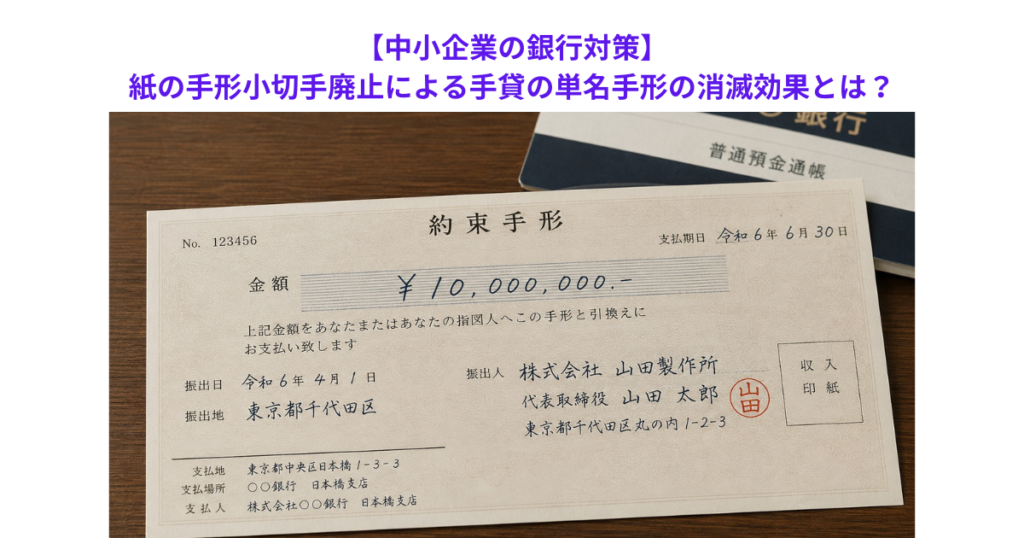【中小企業の銀行対策】紙の手形小切手廃止による手貸の単名手形の消滅効果とは？