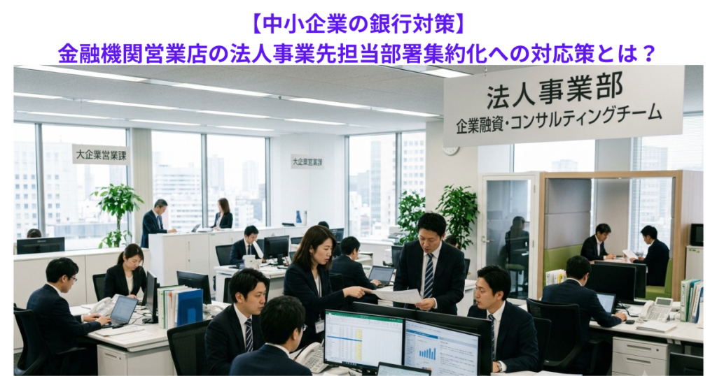 【中小企業の銀行対策】金融機関営業店の法人事業先担当部署集約化への対応策とは？