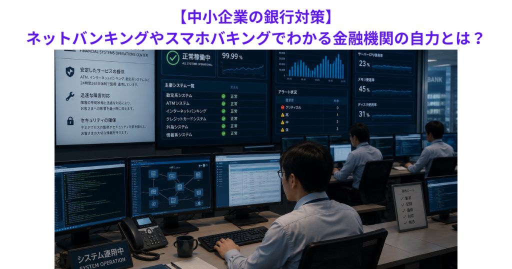 【中小企業の銀行対策】ネットバンキングやスマホバキングでわかる金融機関の自力とは?