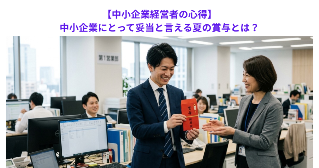 【中小企業経営者の心得】中小企業にとって妥当と言える夏の賞与とは？