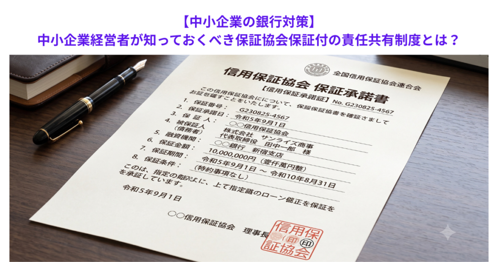 【中小企業の銀行対策】中小企業経営者が知っておくべき保証協会保証付の責任共有制度とは？