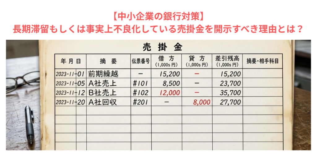 【中小企業の銀行対策】長期滞留もしくは事実上不良化している売掛金を開示すべき理由とは?