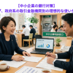 【中小企業の銀行対策】メイン、サブ、政府系の取引金融機関別の理想的な使い分け方とは？
