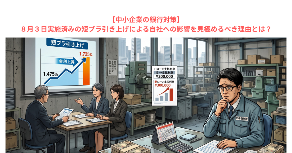 【中小企業の銀行対策】8月3日実施済みの短プラ引き上げによる自社への影響を見極めるべき理由とは?