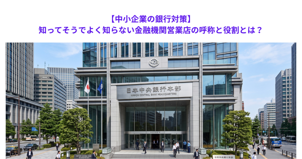 【中小企業の銀行対策】知ってそうでよく知らない金融機関営業店の呼称と役割とは?