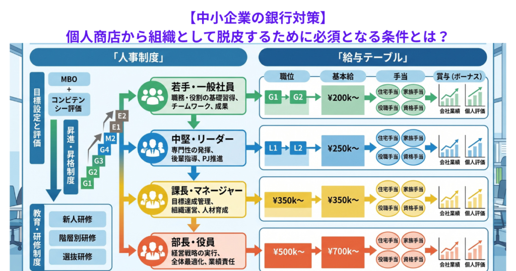 【中小企業の銀行対策】個人商店から組織として脱皮するために必須となる条件とは？