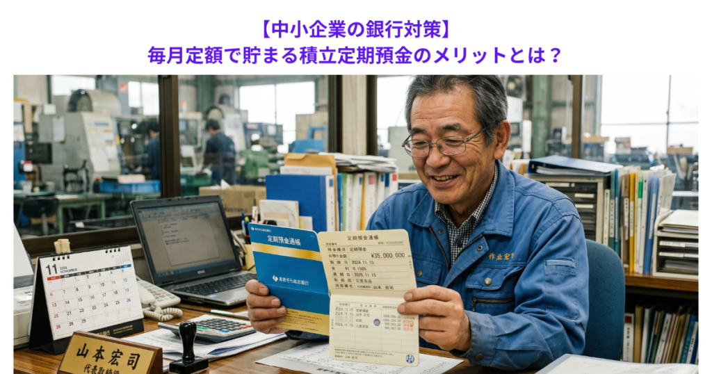 【中小企業の銀行対策】毎月定額で貯まる積立定期預金のメリットとは？