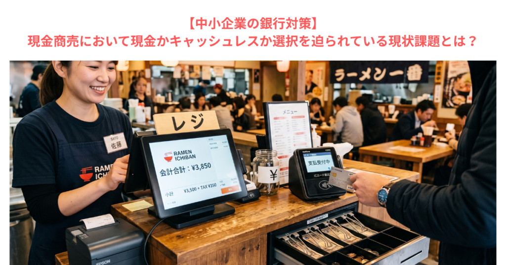 【中小企業の銀行対策】現金商売において現金かキャッシュレスか選択を迫られている現状課題とは?