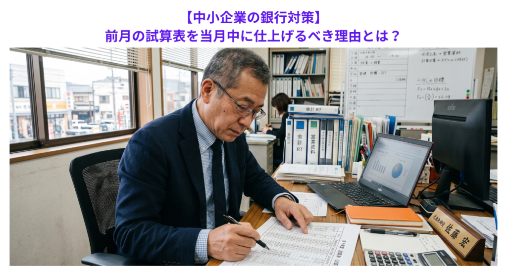 【中小企業の銀行対策】前月の試算表を当月中に仕上げるべき理由とは？
